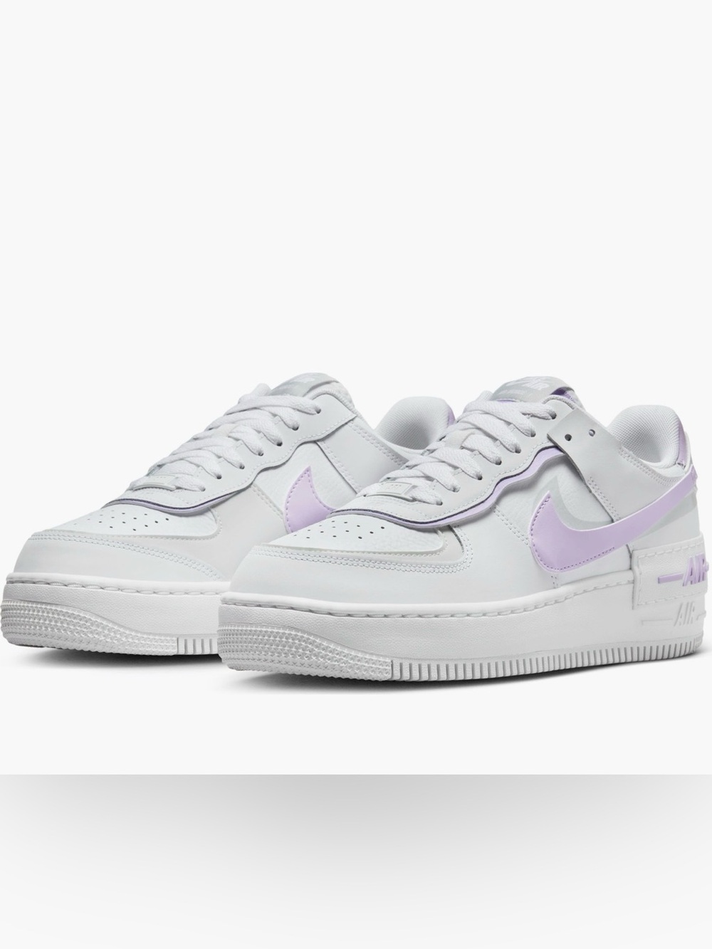 Nike Women’s White Sneakers with Lavender Swoosh
